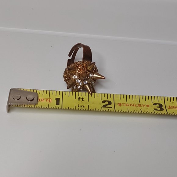 Very Cool Metal Spike And Rhinestone Ring Size 7.5 - Picture 11 of 13